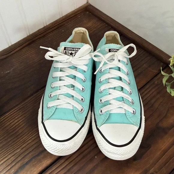 Tiffany Blue Converse Chuck Taylor All Star Aqua Low-Top Sneakers - Picture 2 of 8